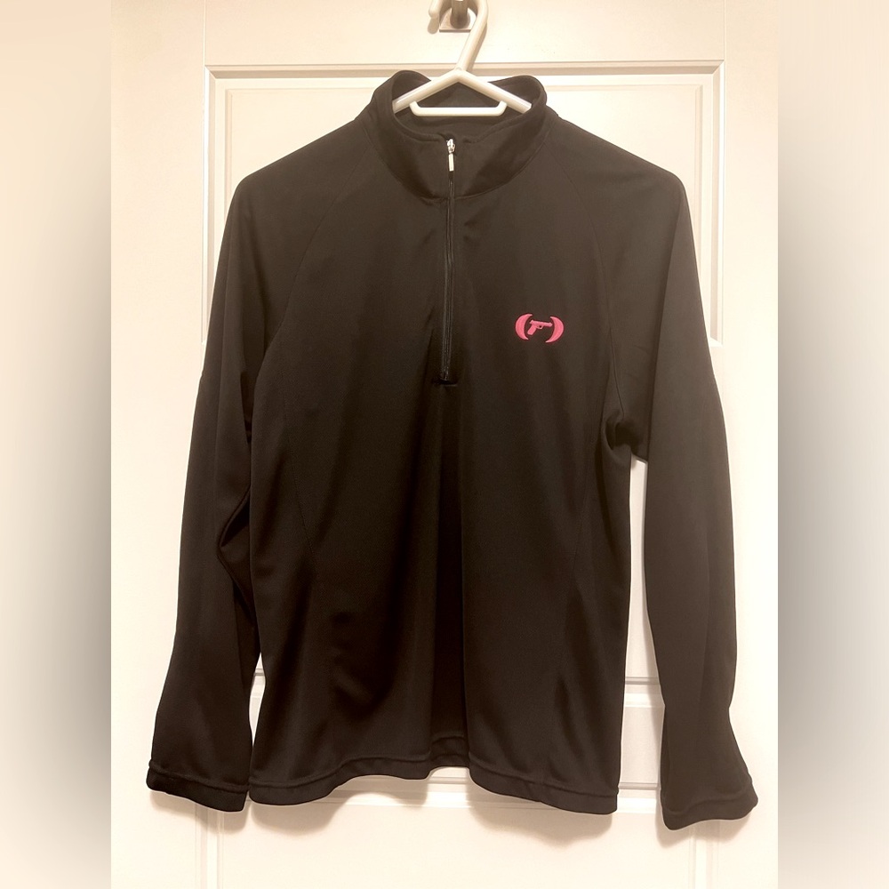 Packing In Pink, ladies L pullover light sport top.